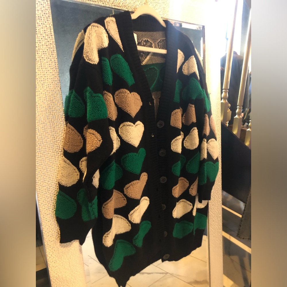 Heart Patterned Cardigan